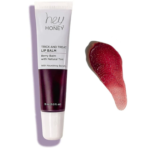 Hey Honey Skincare Trick and Treat Honey Berry Plumping Lip Balm | 2 In 1 Natural Tint | Hydrating & Moisturizing | 0.5