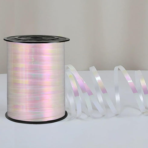 500 Yard Iridescent White Curling Ribbon, 3/16" for Balloon String, Craft Decor, Florists, Flower Decoration Wrap