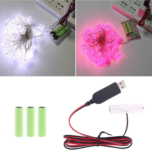 2M LR6 AA Battery Eliminator USB Power Supply Cable Replace 1-4pcs 1.5V AA Battery (6V) by KHIOPNT