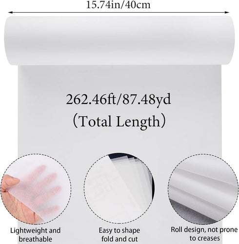White Tissue Paper 15.74in x 87.48yd Acid Free Archival Tissue Paper 17g Unbuffered Acid Free Tissue Paper No Lignin Acid Free Tissue Paper for Storage, Christmas Gift Wrapping, Preserving Clothing by WSICSE