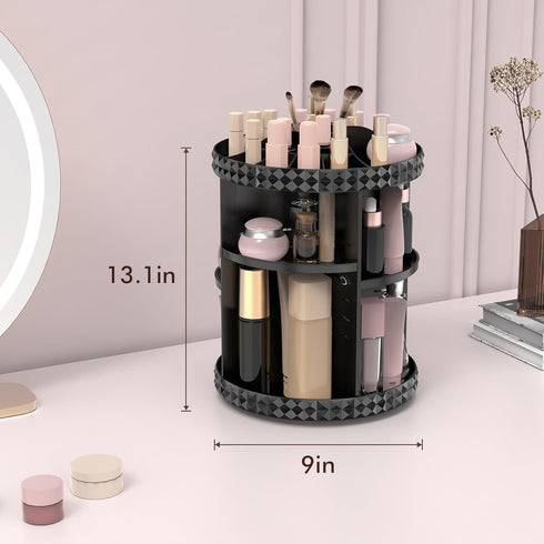 Rotating Makeup Organizer, 360° Spinning Skincare Organizers, Adjustable Layer Cosmetic Storage for Dresser, Medium,