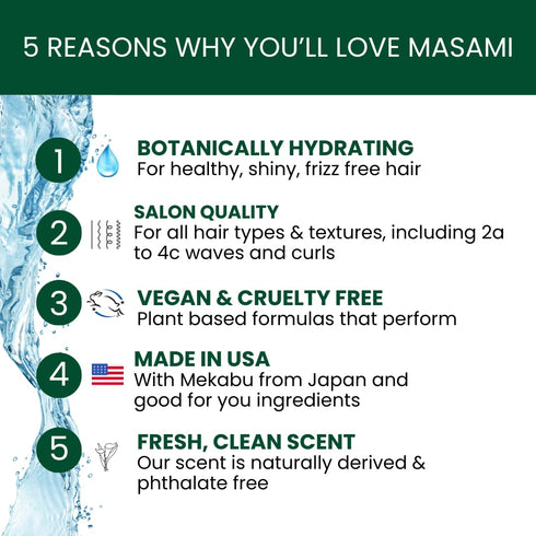 MASAMI Mekabu Hydrating Styling Cream Travel Size | Sulfate Free | Paraben Free | Phthalate Free | Vegan | Cruelty Free | Salon Quality | Color Safe | All Hair Types & Textures