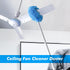 Ceiling Fan Duster with Extension Pole, Microfiber Cleaner for High Ceiling, Furniture, Blinds (1, Blue)