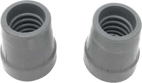 PCP Replacement Cane Tips, 7/8 inch / 2.2 cm Diameter, Gray, Two Tips