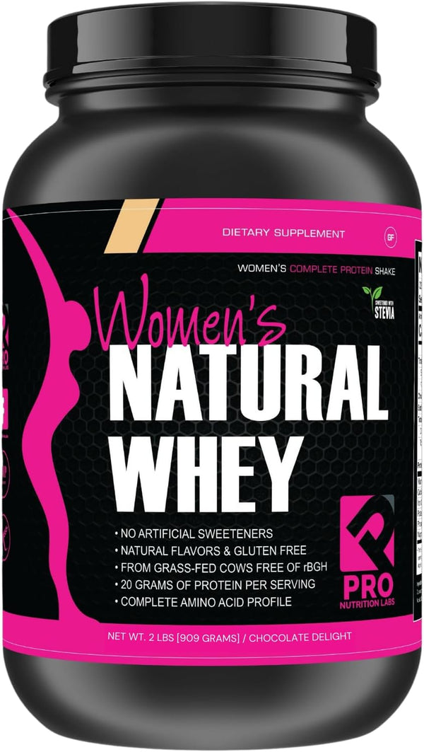 Whey Protein Powder for Women - Low Carb, Gluten Free, Grass Fed, Rbgh Hormone Free, Chocolate Delight (2 Lb)