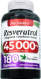 Lab Resveratrol - 180 Capsules | 45000 mg | Organic Resveratrol Supplement with Ultra High Absorption