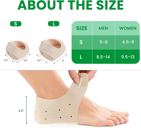 Plantar Fasciitis Gel Heel Protectors - Bukihome Heel Cup for Women Men Heel Spur Pain Relief, Cushion for Achilles