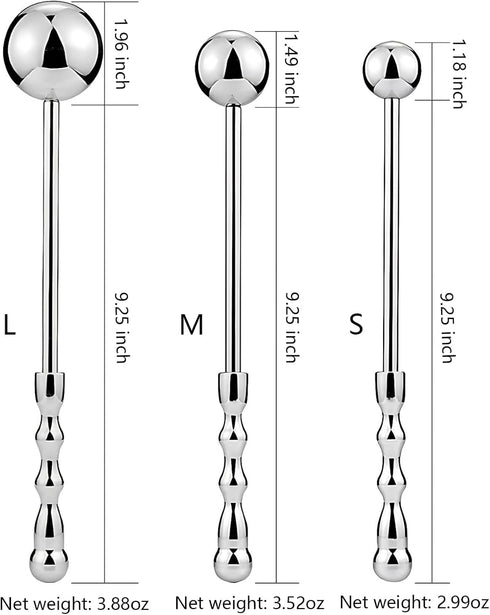 PIDOIM Stainless Steel Dildo Massage Wand, Handheld Anal Probe Metal Anal Butt Plug Masturbation Pleasure Stick Anus