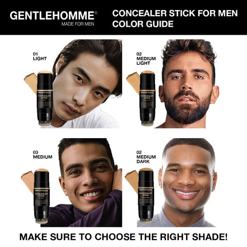 Men's Concealer Stick with Brush - Dark Circles Eraser, Medium Light