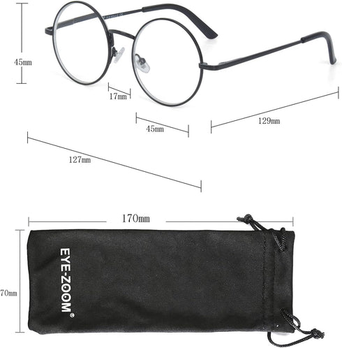 Spring Hinge Metal Frame Reading Glasses in Black, Silver, and Gunmetal