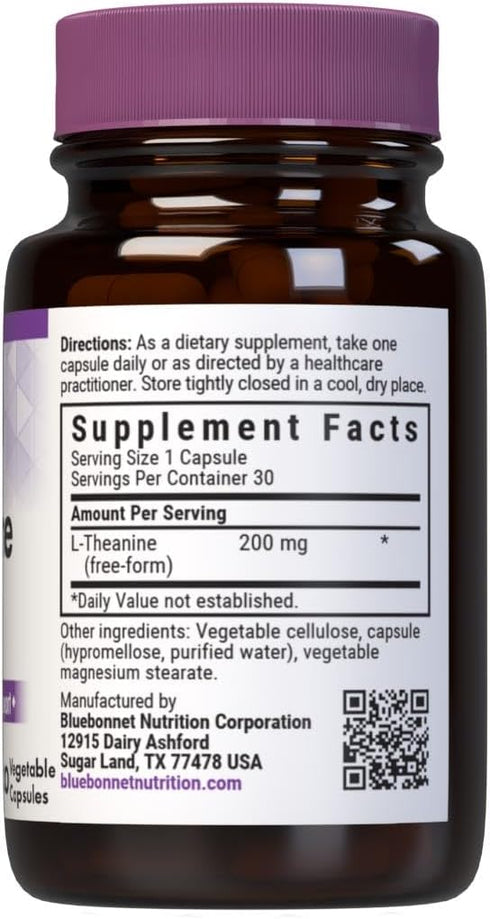 Bluebonnet Nutrition L-Theanine 200 mg, 30 Count