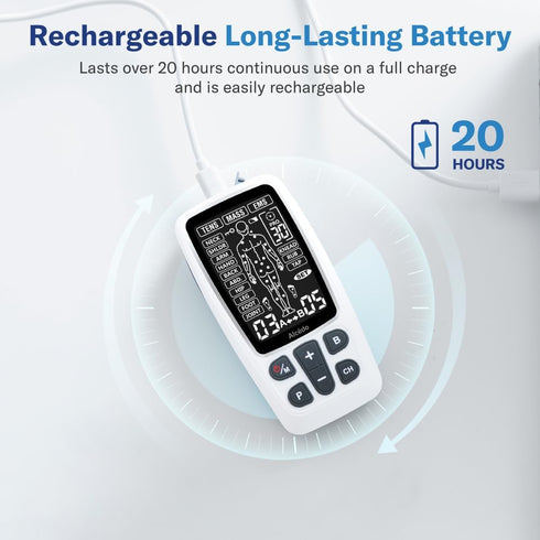 Alcedo TENS Unit + EMS Muscle Stimulator, Electric Rechargeable Pulse Massager, 41 Modes
