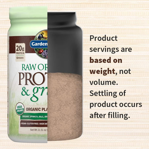 Garden of Life Raw Organic Protein & Greens - Chocolate Vegan Protein Powder, Dairy Free, Gluten Free, 20 Servings