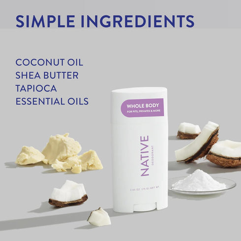 Native Whole Body Deodorant Stick - Naturally Derived Ingredients, 72 Hour Odor Protection, Lilac & Tea