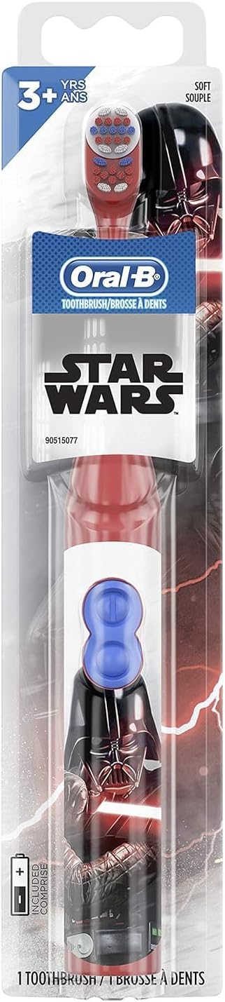 Pack 3, BB-8 Oral-B Kid's Battery Power Toothbrush with Timer Featuring Disney's Star Wars Characters, Red