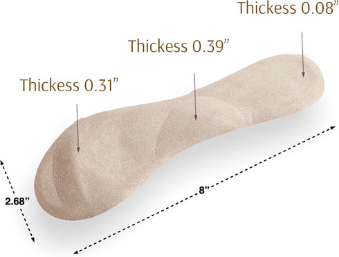 CB 3-Pairs Arch Support Insoles, Silicone Gel Invisible Slim Inserts for Arch Pain Relief, 3/4 Length for Women Shoes