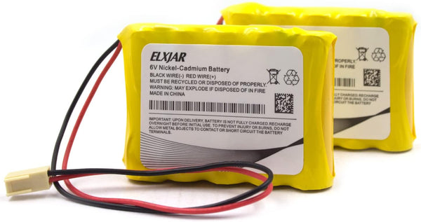 6V 800mAh Ni-CD Battery Pack Replacement (2-Pack) for Saft 705105, Emergi-Lite 0018701