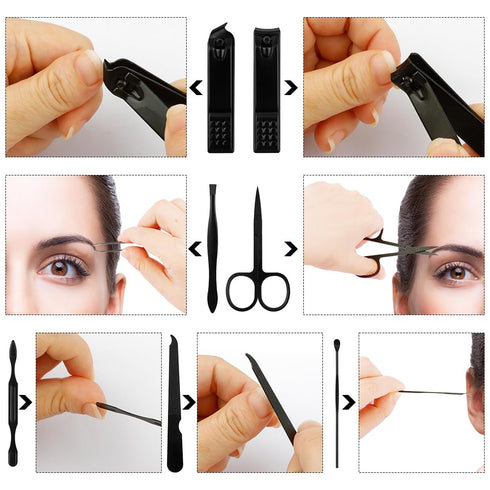 Manicure Set, 8 In 1 Professional Nail Clipper Kit, Stainless Steel Grooming Tool for Men Teens