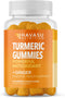 Turmeric and Ginger Gummies for Adults - 60 Vegan Gummies in Peach Flavor for Immune Support and Joint Health