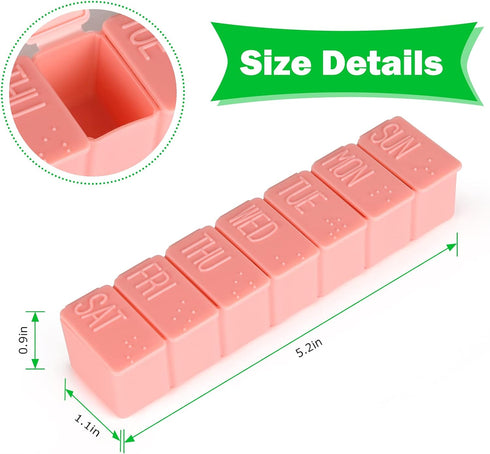 MAYFIVE 2Pack Organizer,7 Pill Day Pill Cases Travel Daily Box for Fish Oil, Calcium Tablets, Supplements and Other