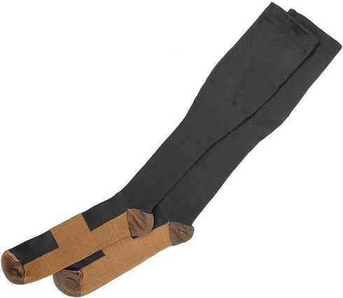 Medex Lab Inc (1 Compression Copper Socks Pair) Calves High Below Knee For Sport Medical Nurse.