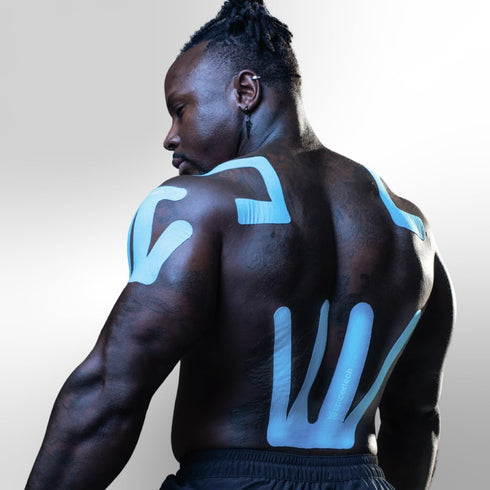 Spidertech Professional Pre-Cut Cotton Kinesiology Tape, 4 Pack for Lower Back Pain Support - Athletes, Sports