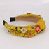 Rhinestone Crystal Wide Headbands, Vintage Knot Turban Fashion Hair Accessories for Women Girls (Yellow)