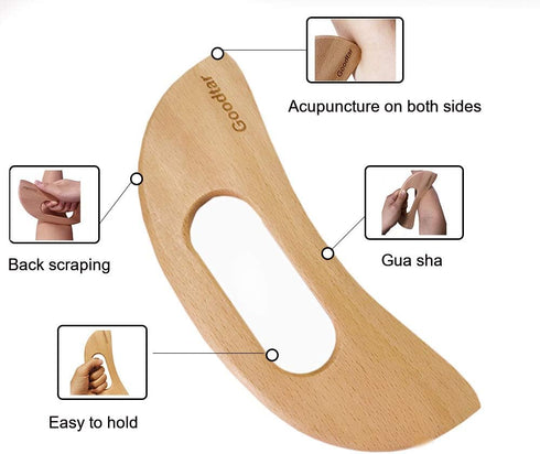 Wooden Cellulite Massager, Body Guasha Tool for Lymphatic Drainage, Wood Stick Massage Tool for Body Muscle Relaxing