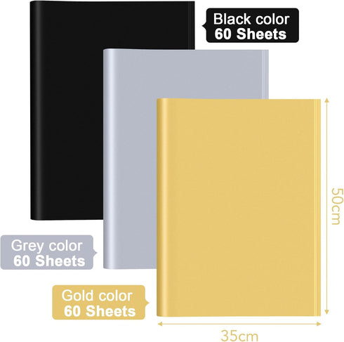 NACHLYNN 60 Sheets Metallic Tissue Paper Bulk Gold Silver Black Gift Wrapping Paper 14 x 20 inch for Crafts Decorations