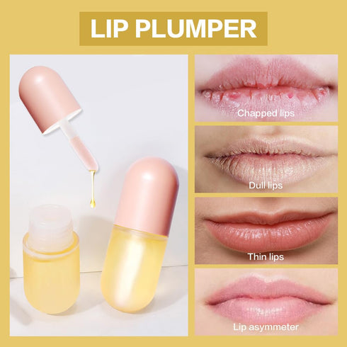 KISSIO Natural Lip Plumper, Moisturizing Lip Plumping Gloss, Reduce Fine Lines, 5.5ml for Day Use