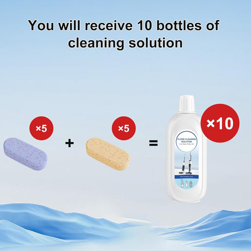 10 Bottles Tineco Cleaning Solution - 500ml Each, Lavender and Orange Scents for Robot Vacuums and Wet/Dry Vacuums