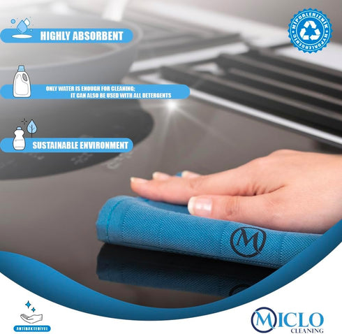 Microfiber Cleaning Cloth Set of 4, Magic Cloth, All Purpose, Super Absorbent, Ultrasoft, 16'' x 24'', Salmon Series