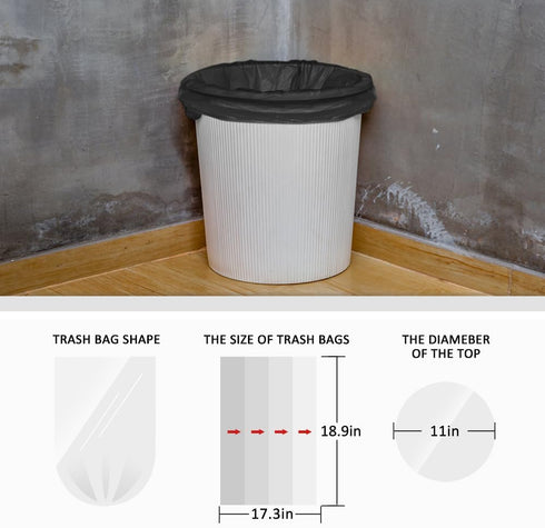 Teivio 2 Gallon Strong Trash Bags, 100 Counts, Bathroom Liners, Small Plastic Bags, Black