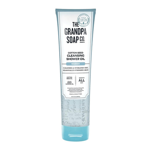 The Grandpa Soap Company Cottonseed Oil Body Wash with Organic Sweet Almond Oils | Vegan & Cruelty Free | 9.5 Fl. Oz.