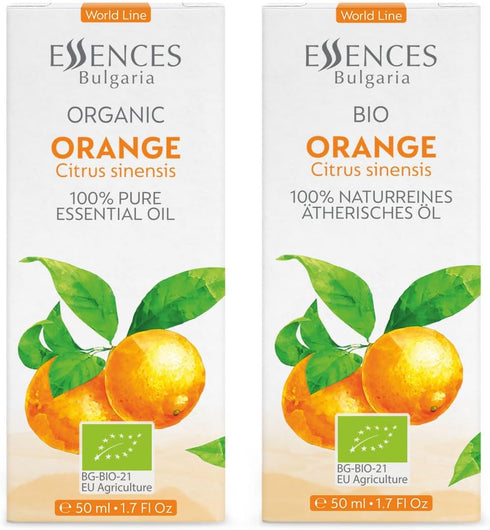 Essences Bulgaria Organic Orange Essential Oil 1.7 Fl Oz (50ml) - 100% Pure and Natural for Aromatherapy and Skincare.