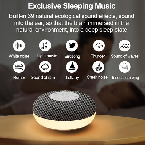 yewei 39 YEVIK Portable Sound Machine for Baby Sleep & Travel, Soothing Sounds with Night Light, USB-C Rechargeable