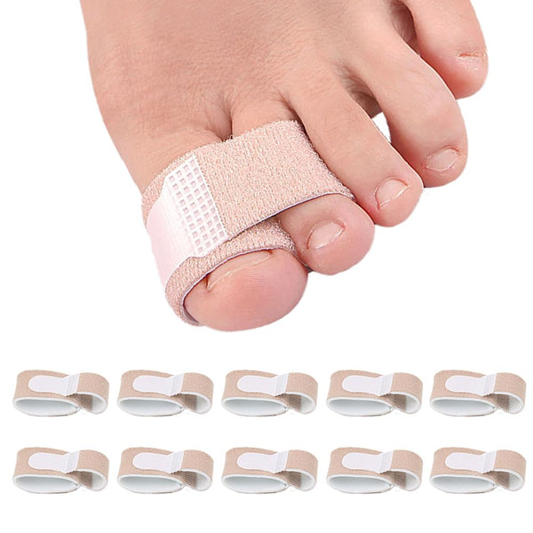 Big Toe Hammer Toe Wraps (10 Pack), Soft Padded Corrector for Pain Relief, Toe Bandages Protectors for Crooked, Curled,