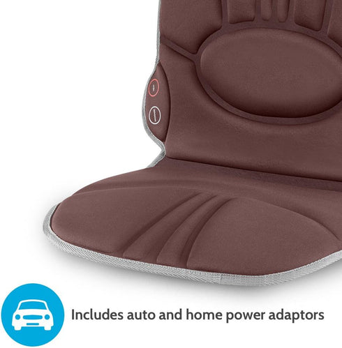 Homedics Portable Back Massage Cushion, Heated Vibrating Pad, Multi-Speed, Soft Fabric, Lumbar & Shoulder Kneading