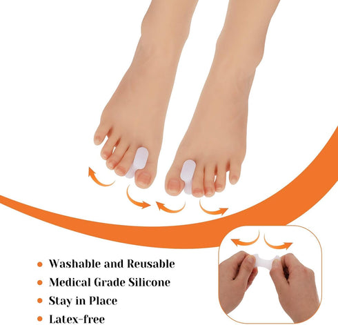 12Pcs Gel Toe Separators, Soft Toe Spacers, Bunion Corrector Pads for Men and Women, Pain Relief