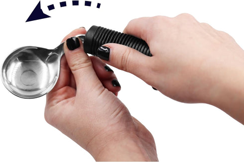 KMINA - Bilateral Adaptive Spoons for Disabled Adults (Adjustable Angle), Bendable Spoons for Adults, Medical Spoons for Handicap, Curved Spoons for Elderly for Arthritic Hands