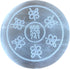 crystalmiracle Selenite 3 Inches Round Numeric Carved Reiki Charging Plate, Handcrafted Crystal Healing Feng Shui Gift
