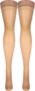 Truform Sheer Compression Stockings, Women's Thigh High, 8-15 mmHg, Beige, Small
