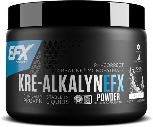 EFX Sports Kre-Alkalyn EFX Powder | pH Correct Creatine Monohydrate Supplement | 66 Servings (Unflavored)