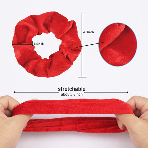 Semato 16 Pack Christmas Red Velvet Scrunchies for Hair, Hair Ties Ropes for Women or Girls Accessories