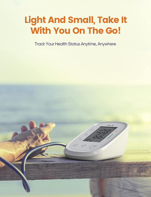 Blood Pressure Monitor, AILE Upper Arm Blood Pressure Machine with Large Cuff, Easy to Use for Home