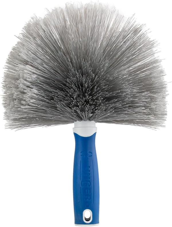 Unger Cobweb & Corner Duster, Cleaning Tool for Ceilings, Moldings, HVAC, Compatible with Telescopic Poles