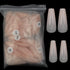 LuckForever 500pc Painted Coffin Press on Nails, Full Cover Beige Nude False Nails, Ballerina Shaped Acrylic Nail Tips