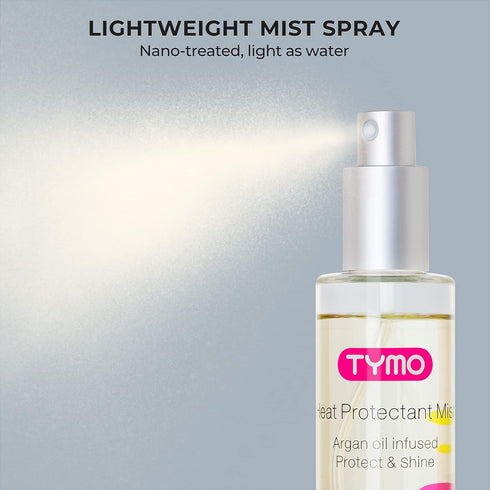 TYMO Heat Protectant Spray with Argan Oil, Lightweight Hair Protection for All Hair Types
