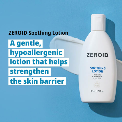 ZEROID Soothing Lotion - Moisturizer for Sensitive Skin, Skin Barrier Repair, 6.76 fl oz (200ml)