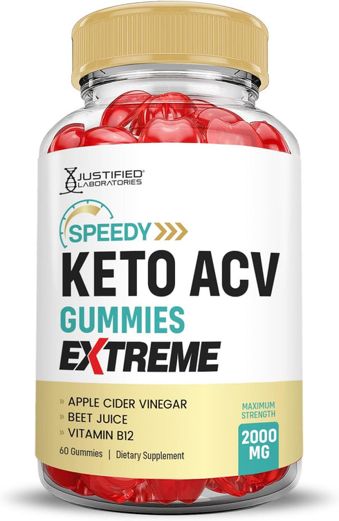 Speedy Keto ACV Gummies - 2000MG Advanced Formula Apple Cider Vinegar with Pomegranate, 60 Vegan Non GMO Gummies